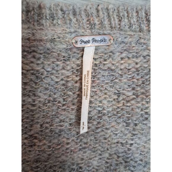 Free People Womens Wrap Knit Sweater Small Beige Bell Sleeve - Picture 2 of 9